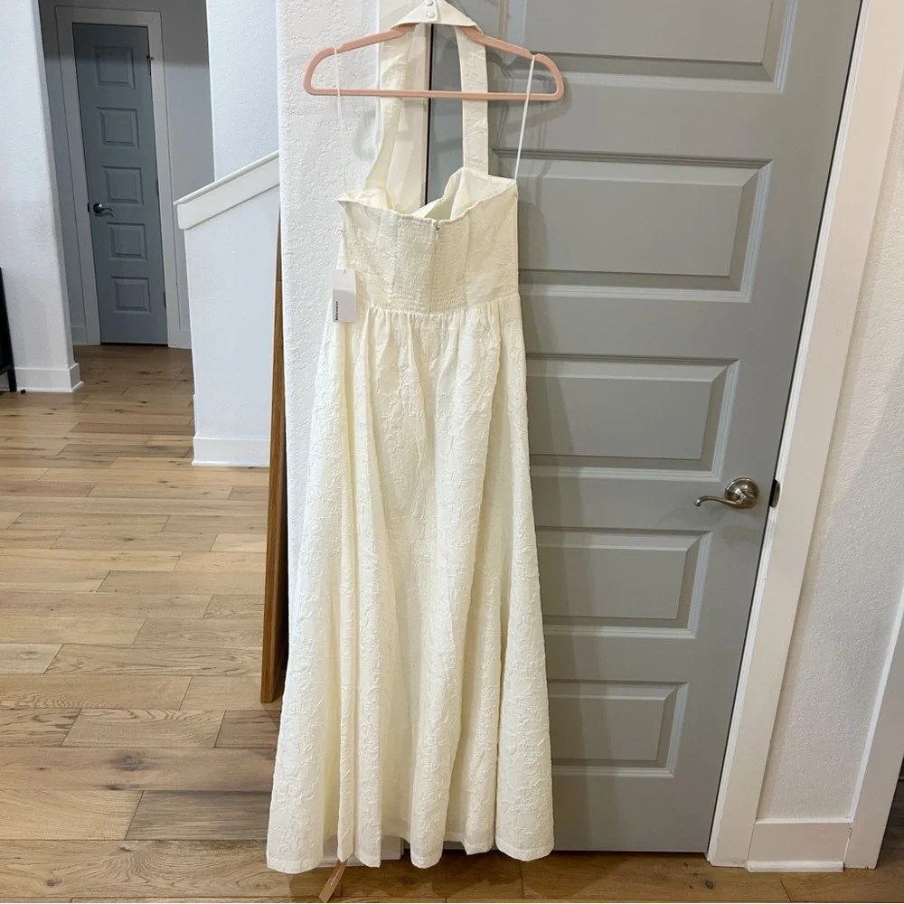 NWT Reformation Edessa Halter Maxi Dress Gown Ivory - Picture 7 of 7